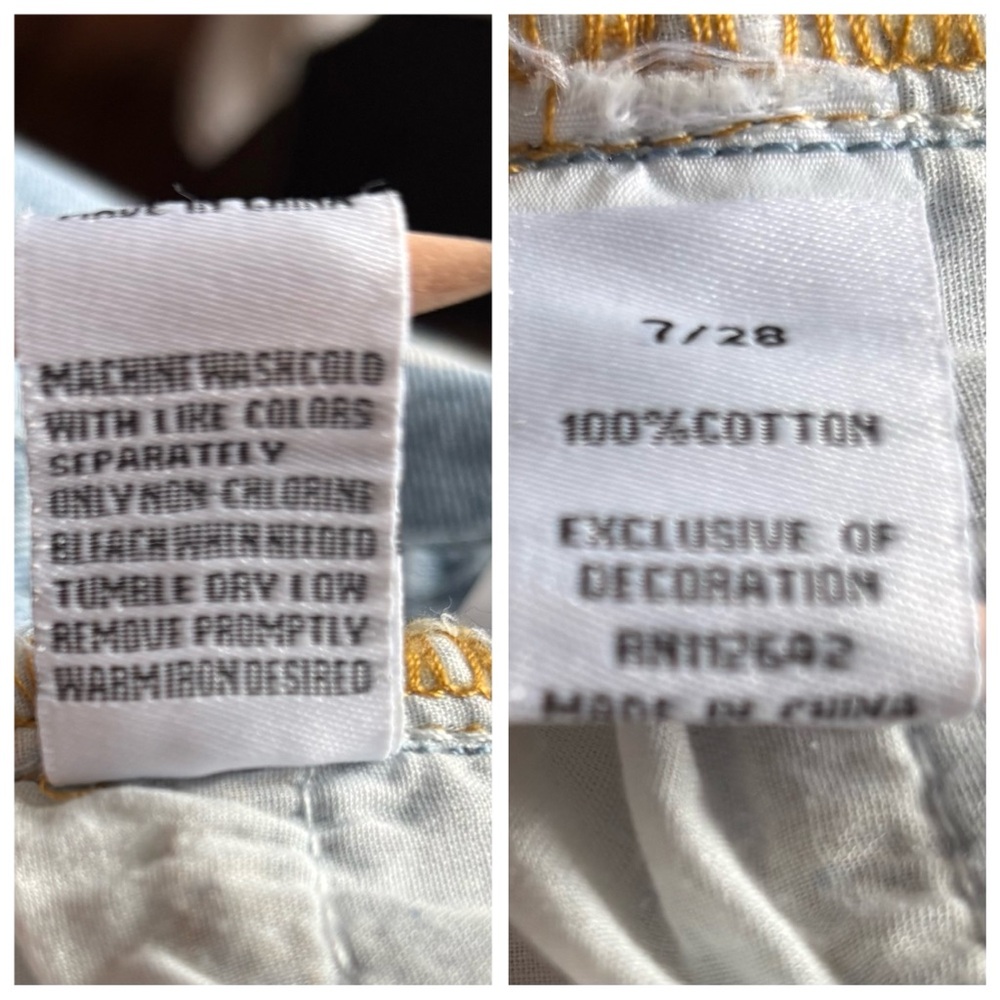 Disclosure Women Sz 28 Wide Leg Fly with Me Lt. Blue Jeans with Angel Wing Back - Picture 11 of 11